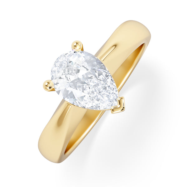 Naomi Pear Cut Lab Diamond Engagement Ring 1.00ct H/SI in 9k Gold